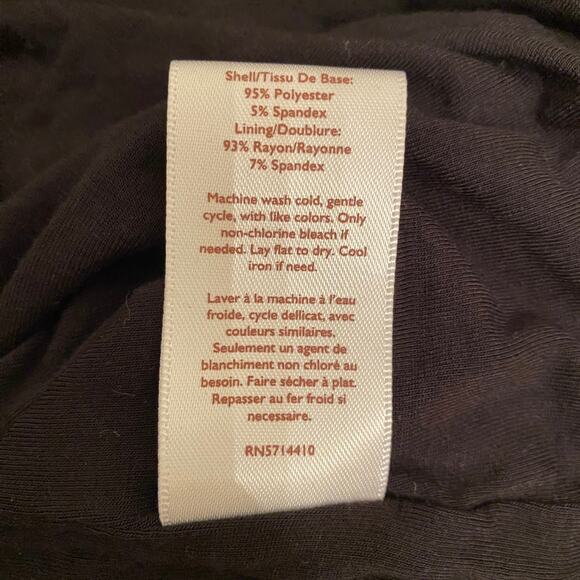 Rachel Parcell Ruched Soft Stretch Top Fits XS/S Black Long Sleeve High V Neck - Picture 10 of 11
